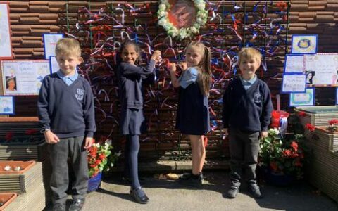 Queen's Memorial at Hucknall National C of E Primary School