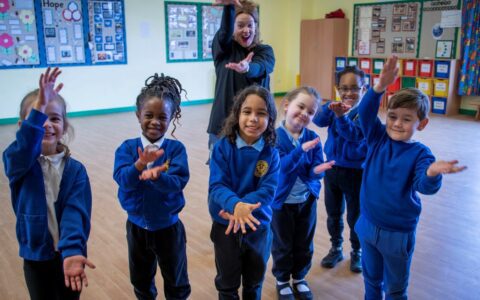 Children explore their favourite stories through dance at Burntstump Seely C of E Primary Academy